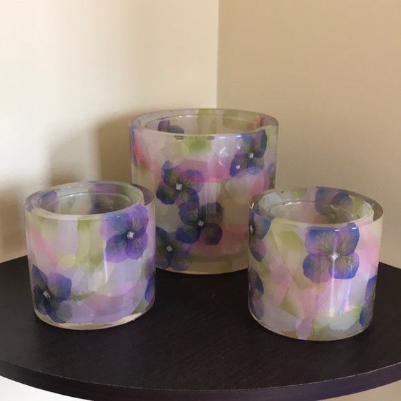 White Barn Other - Floral candle holders